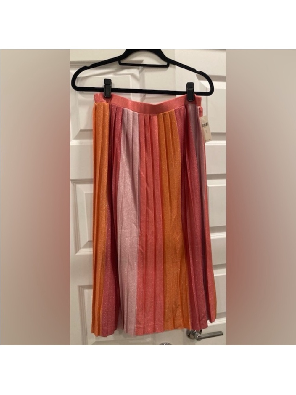 ANTHROPOLOGIE Maeve Coral Sunburst Pleated Midi Skirt - Picture 3 of 9